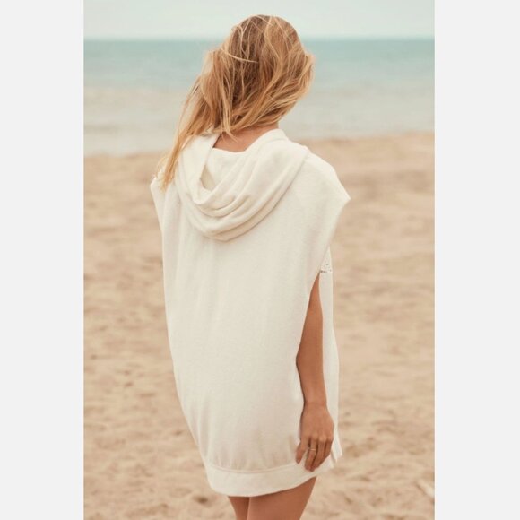 Brand New By Anthropologie Sleeveless Terry Hooded Pullover Top - Picture 2 of 12
